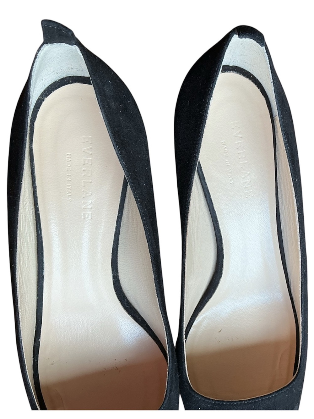 Everlane Black Suede Kitten Heels Size 9 Made in Italy Pointed Toe Pumps - Picture 4 of 15